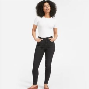 Everlane high rise authentic stretch skinny jeans with button fly